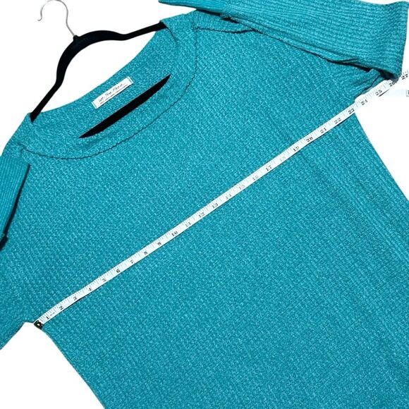 FREE PEOPLE NWT North Shore Waffle Knit Oversized Tunic *Aqua S - Picture 7 of 10